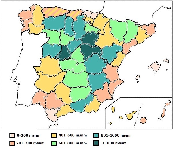 Provincias mas montañosas de españa