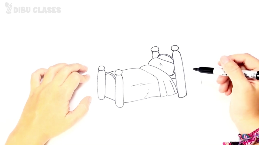 Como dibujar una cama facil
